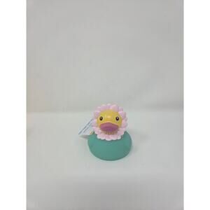 Teal Flower Spring Rubber Duck